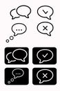 Vector empty empty white speech bubbles.